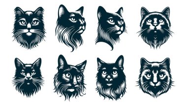 Siluet Biçiminde Kedi Sembol Vektörü