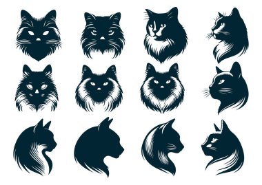 Gerçekçi Kedi Silüeti Vektör Dosyası