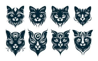 Siyah Kedi Tarafı Görünümü Siluet Vektörü