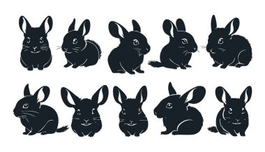 Evcil Hayvan Mağazası Logosu Tasarımı için Chinchillas Silueti