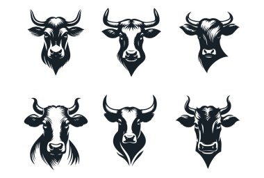 Çiftlik Markası için İnek Profili Siluet Vektörü