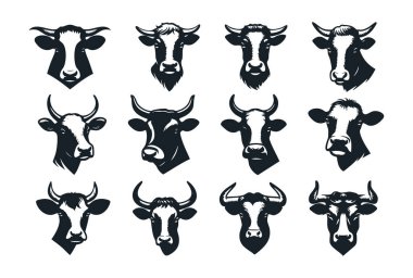 Logo Tasarımı İçin Şirin İnek Silüeti