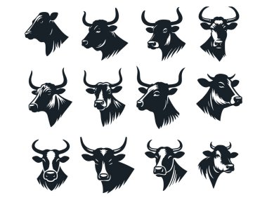 Beyaz Arkaplanda İnek Özeti Vektör Sanatı