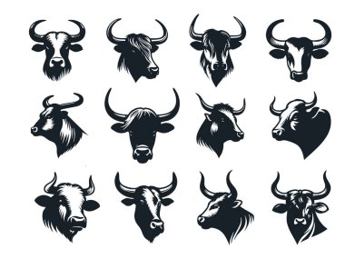 Çiftlik Hayvanı İnek Vektörü Silueti