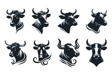 Siyah İnek Silüet Vektör İllüstrasyonu