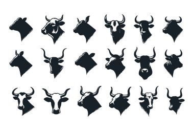 Beyaz arkaplanda inek vektör silueti