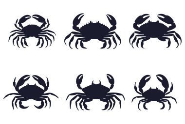 Plaj ve Okyanus Logoları için Yengeç Silueti Vektörü