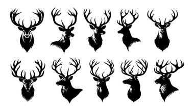 Simge Tasarımı için Siyah Geyik Silueti