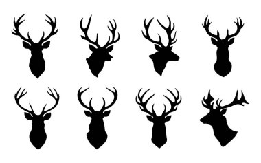 Geyik Profili Siluet Vektör Sanatı