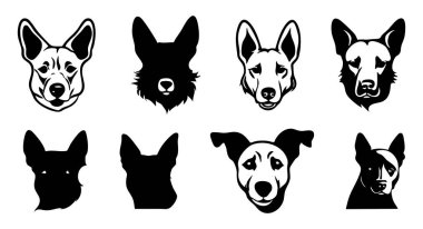 Beyaz Arkaplanda Köpek Vektörü Silueti