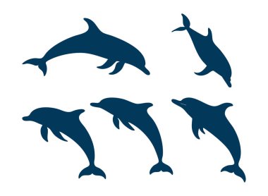 Beyaz Arkaplanda Dolphin Vektör Silueti, Sıçrayan Yunus Siyah Siluet Vektörü, Asgari Dolphin Siluet Vektör ResmiComment