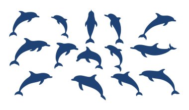 Beyaz Arkaplanda Dolphin Vektör Silueti, Sıçrayan Yunus Siyah Siluet Vektörü, Asgari Dolphin Siluet Vektör ResmiComment