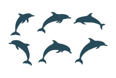 Beyaz Arkaplanda Dolphin Vektör Silueti, Sıçrayan Yunus Siyah Siluet Vektörü, Asgari Dolphin Siluet Vektör ResmiComment