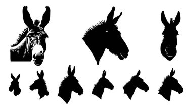 Çiftlik Hayvanı Eşek Siluet Vektörü