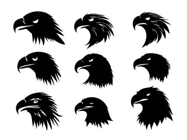 Siyah kartal kümesi, izole illüstrasyon, vektör