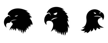 siyah kartal simgesi seti.