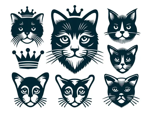 Siyah Kedi Tarafı Görünümü Siluet Vektörü