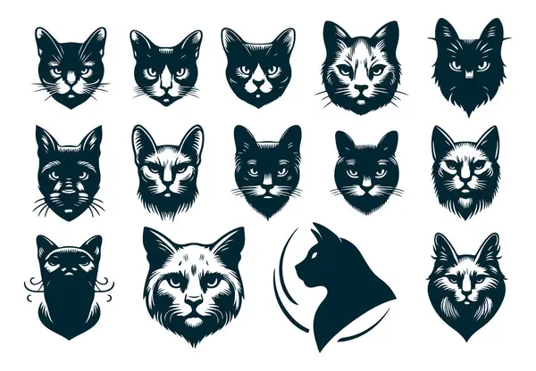 Sakin Kedi Poz Vektörü Siluet Sanatı