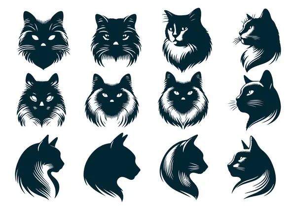 Gerçekçi Kedi Silüeti Vektör Dosyası