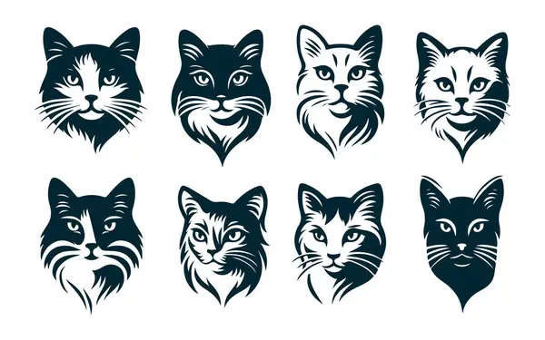 Siyah Kedi Tarafı Görünümü Siluet Vektörü