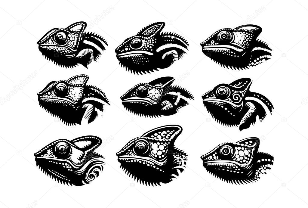 Simple Chameleon Silhouette for Branding