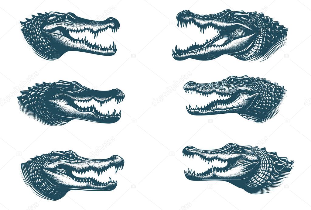 Crocodile Silhouette for Wildlife Logos