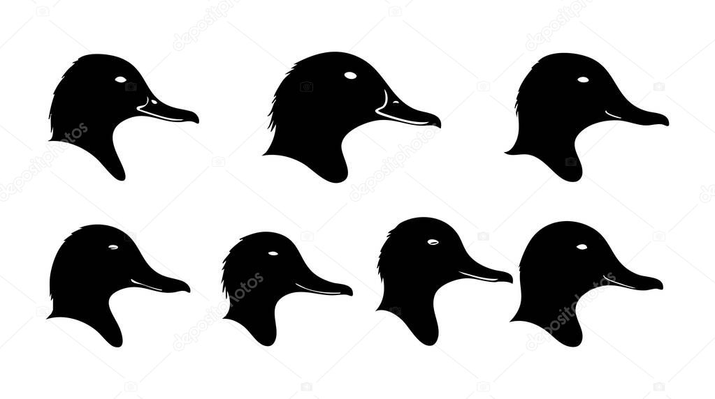 Flying Duck Vector Silhouette Illustration