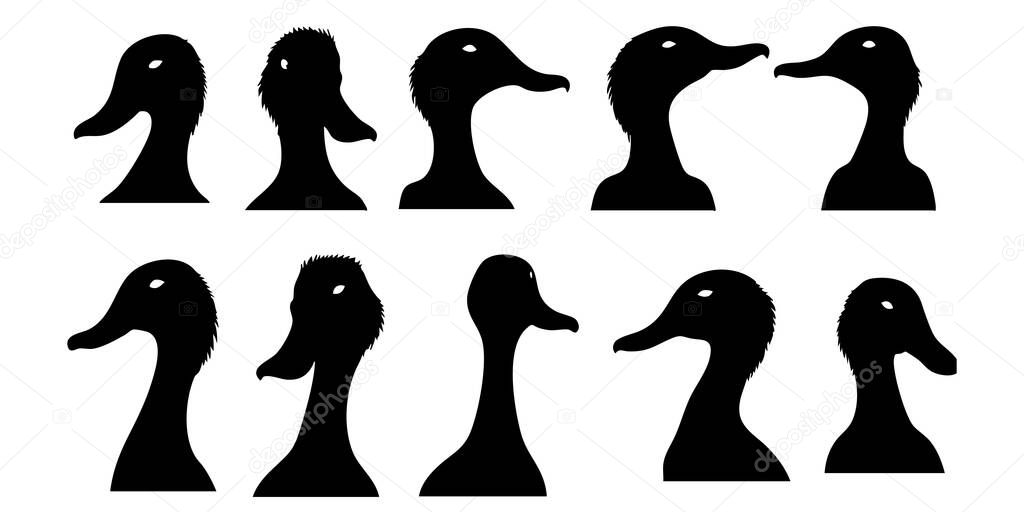 Black Duck Silhouette Vector Art