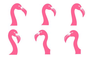 Flamingo Siluet Vektörü İzole Edilmiş Grafik