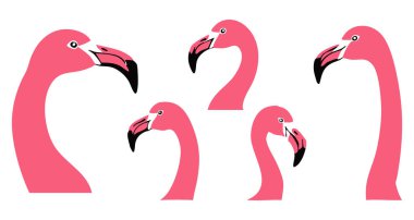 Zarif Flamingo Siluet Vektör Clipart