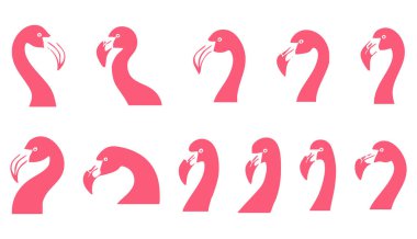 Vektör Biçimli Egzotik Flamingo Silueti