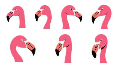 Flamingo Yan Görünüm Siluet Vektörü