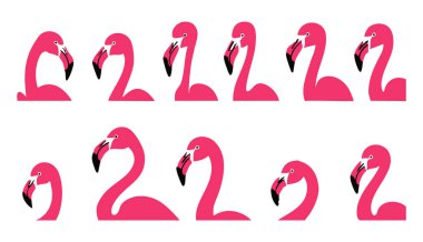 Siluet Biçiminde Duran Flamingo Vektör Resimleri