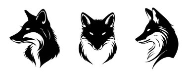 Beyaz Arkaplanda İzole edilmiş Tilki Vektörü Silueti, Vahşi Tilki Hayvan Silueti Vektör İllüzyonu, Siluet Biçimli Tilki Tarafı Görünüm Vektörü