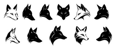 Beyaz Arkaplanda İzole edilmiş Tilki Vektörü Silueti, Vahşi Tilki Hayvan Silueti Vektör İllüzyonu, Siluet Biçimli Tilki Tarafı Görünüm Vektörü