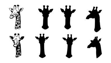 Beyaz Arkaplanda Zürafa Vektör Silueti, Basit Zürafa Silueti Vektör Tasarımı, Beyaz Zürafa Vektör Görüntüsü, Zürafa Profil Vektörü Clipart
