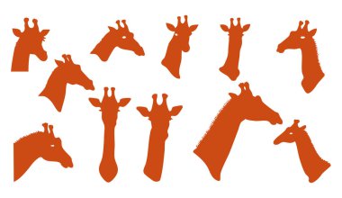 Beyaz Arkaplanda Zürafa Vektör Silueti, Basit Zürafa Silueti Vektör Tasarımı, Beyaz Zürafa Vektör Görüntüsü, Zürafa Profil Vektörü Clipart