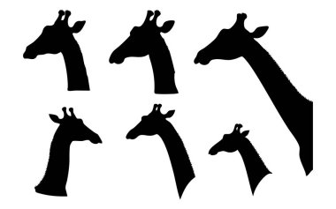 Beyaz Arkaplanda Zürafa Vektör Silueti, Basit Zürafa Silueti Vektör Tasarımı, Beyaz Zürafa Vektör Görüntüsü, Zürafa Profil Vektörü Clipart