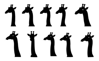 Beyaz Arkaplanda Zürafa Vektör Silueti, Basit Zürafa Silueti Vektör Tasarımı, Beyaz Zürafa Vektör Görüntüsü, Zürafa Profil Vektörü Clipart