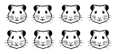 Siluet Biçimli Hamster Clipart Vektörü