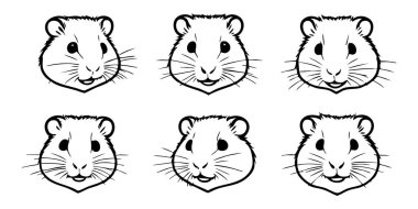 Şirin Hamster Siluet Vektör İllüstrasyonu