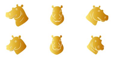 Suaygırı baş siluet vektörü. Hippopotamus baş siluet vektörü beyaz üzerinde izole