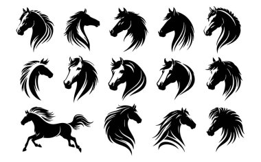 At kafası çizimleri, at vektörü.