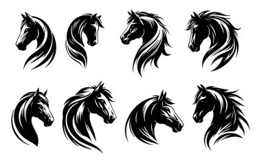 At kafası çizimleri, at vektörü.