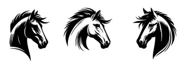 At kafası çizimleri, at vektörü.