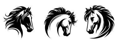 At kafası çizimleri, at vektörü.