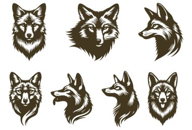  Beyaz Arkaplanda Çakal Baş Vekil Silueti, Vahşi Çakal Yüzlü Siyah Siluet, Çakal Baş Vektör Vahşi Yaşam Tasarımı