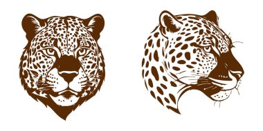 Beyaz Arkaplanda Jaguar Baş Vekil Silueti, Vahşi Jaguar Yüzlü Siyah Vektör İllüstrasyonu, İzole edilmiş Jaguar Baş Silueti Çizimi