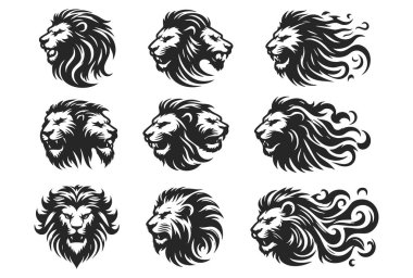 Aslan başlığının vektör illüstrasyonu.