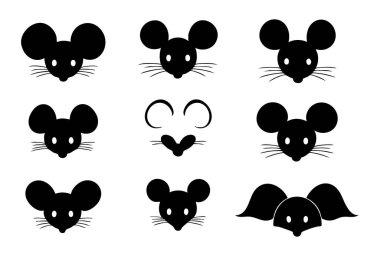 Minimalist Vektör Sanatında Kemirgen Yüzlü Görüntü